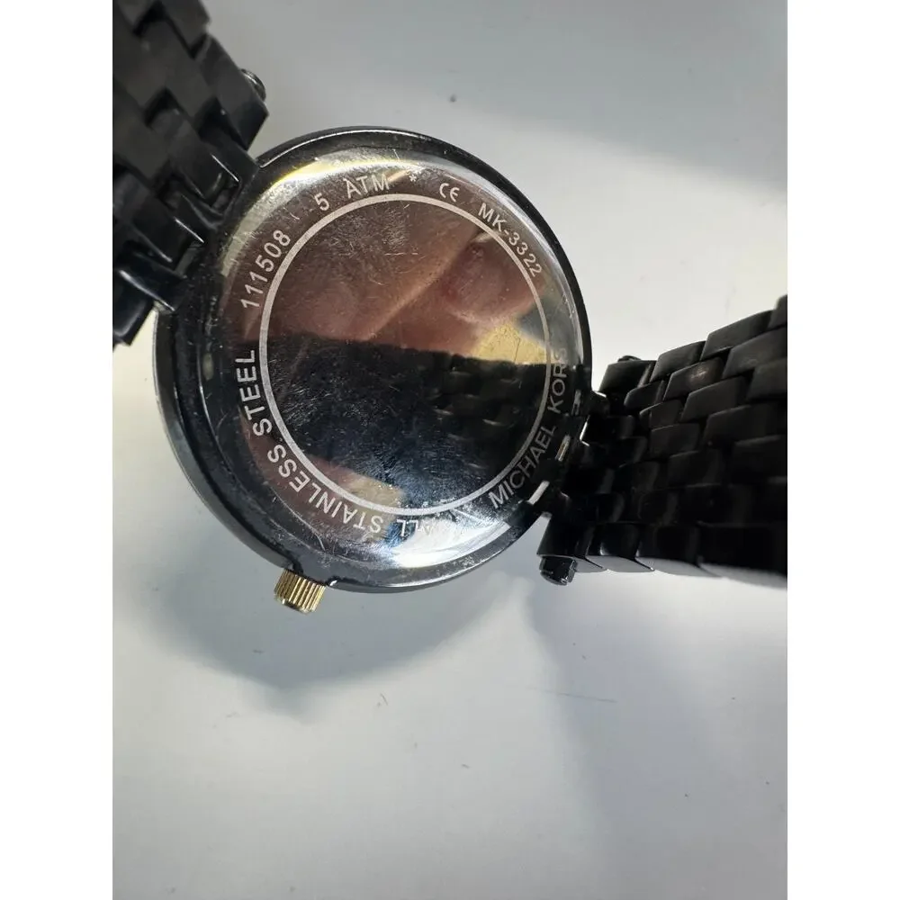 Michael Kors Darci MK3322 Black Pave Crystal Watch Womens